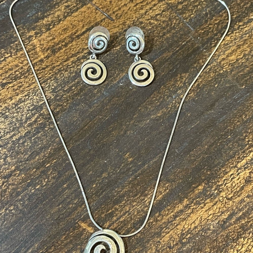Brighton Silver Charm Necklace and earrings.